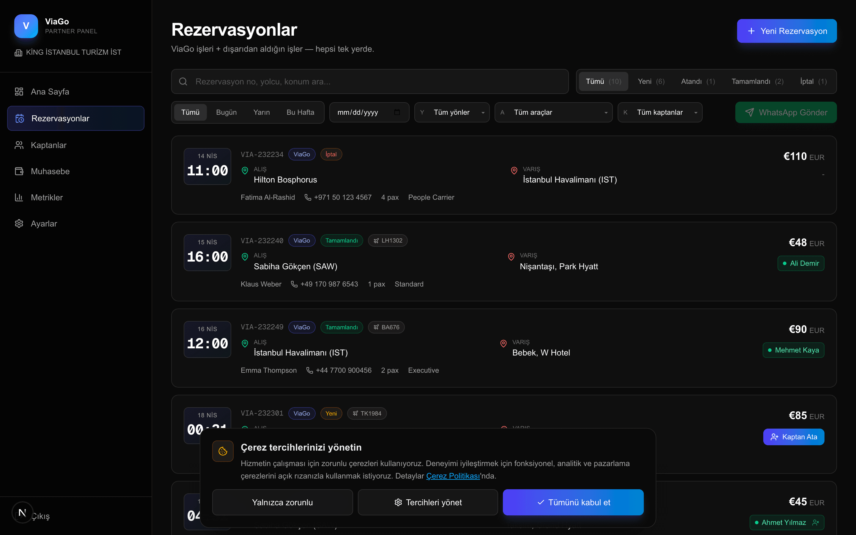 Rezervasyonlar